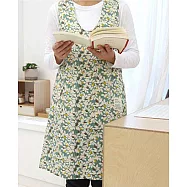 [Mamae] 出口韓國 時尚清新小花圍裙 簡約風格 成人廚房圍裙綠色