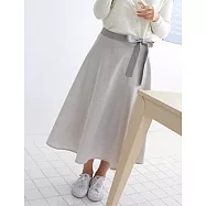 [Mamae] ~新品~出口韓國時尚厚款麻棉半身圍裙 簡約長裙風格 成人廚房工作服米白