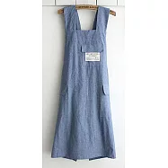 [Mamae] ~新品~出口韓國牛仔時尚圍裙 簡約風格 成人廚房工作服 大人親子勞作衣藍色