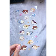 鬼畫福 透明貼紙-河豚法鬥