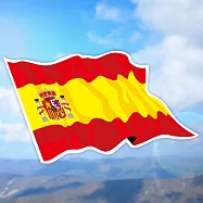 【國旗商品創意館】西班牙國旗飄揚抗UV、防水貼紙2入/Spain~