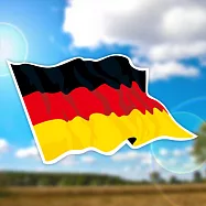 【國旗商品創意館】德國旗飄揚抗UV、防水貼紙2入/Germany~