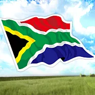 【國旗商品創意館】南非國旗飄揚抗UV、防水貼紙2入/South Africa~