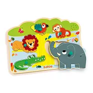 【Djeco智荷】木拼圖- 森林動物聲音釘子拼圖