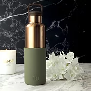 美國HYDY時尚保溫水壺 - 海藻綠-古銅金