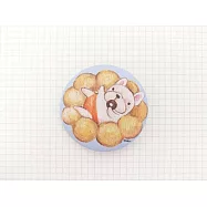 鬼畫福 法鬥系列徽章/別針-4.4cm-漂浮奶油波堤