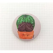 鬼畫福 法鬥系列徽章/別針-3.2cm-西瓜皮仙人掌