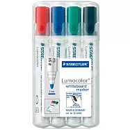 【STAEDTLER 施德樓】防乾白板筆圓頭4色組