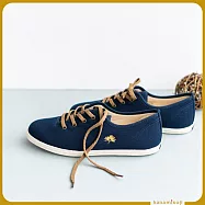 【花見小路】腳踏車日/京都御苑松針花布鞋/女鞋/JP23.5天藏藍色