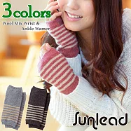 Sunlead 手足兩用款。時尚配色防寒暖暖足套/手套(莓果紅)