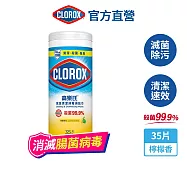 【Clorox 高樂氏】居家清潔殺菌濕紙巾-檸檬香35片(廚房去汙/環境消毒/消滅流感腸菌病毒/無酒精) 檸檬香/35片裝