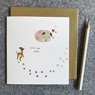 【英國caroline gardner】TIPPY TOES LOVE YOU MUM PUPPY CARD 母親節 感謝卡 TOE014