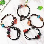 89zone 法式淑女彩色珠鈕扣髮束 2入 191200925色系/款式隨機出貨