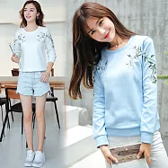 【A.Cheter】韓國森林系美人香草繡花棉質上衣*#103010L藍