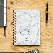 戀戀風塵。A5大理石紋滑動夾活頁本│介紙1.0 鋼筆適用紙│20孔│黑色