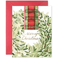 【 E.Frances 】PLAID RIBBON WREATH 聖誕卡 #美國進口 #重磅紙卡 #HO829