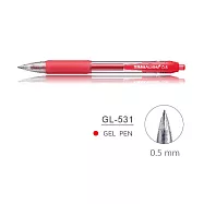 (盒裝12入)雄獅GL-531自動中性筆0.5 紅