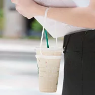 Bone 蹦克 Cup Tie 環保杯綁 飲料提袋 - 簡約白