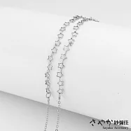 【Sayaka紗彌佳】歐美時尚鏤空五角星造型太陽眼鏡金屬鍊防滑鍊 -白金色