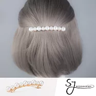 【SJ】緊緊相連珍珠造型彈簧夾/髮夾-珍珠
