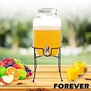 【日本FOREVER】夏天必備派對玻璃果汁飲料桶(含桶架)4L