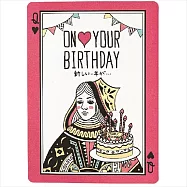 GAKKEN-撲克牌系列立體生日卡-愛心皇后