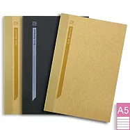 DM-307S3 橫格頁(3本入) DATA MATE A5 環保筆記本 BASIC簡約系列-棕、黑(顏色隨機)