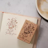 【Meow Illustration】櫸木印章 - 摩卡壺