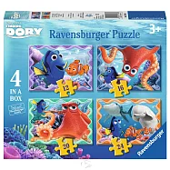 【德國Ravensburger拼圖】海底總動員2：多莉去哪兒?-4 in 1片