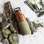 美國HYDY時尚保溫水壺_軍綠-木紋瓶 480ml 不銹鋼保溫水瓶軍綠-木紋瓶