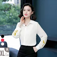 【MsMore】香格里拉琉璃絲雪紡紗刺繡名媛風襯衫#105190L白