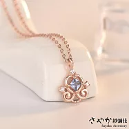 【Sayaka紗彌佳】925純銀夢幻仙杜瑞拉鑲鑽南瓜車造型項鍊 -玫瑰金色