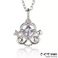 【Sayaka紗彌佳】925純銀夢幻仙杜瑞拉鑲鑽南瓜車造型項鍊 -白金色