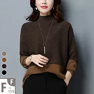 【MsMore】維也納遊學氣質撞色針織上衣#105628 F 棕