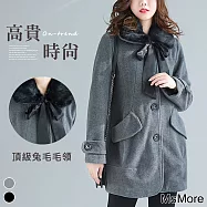 【MsMore】極致品味兔毛領修身羊毛外套105712L灰
