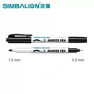 (4支1包)雄獅680雙頭奇異筆 黑