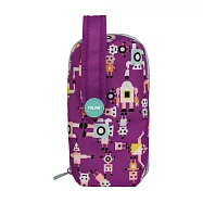 MILAN隨行畫筆袋著走(四口式) 快樂機器人_紫