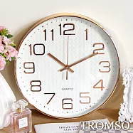 TROMSO紐約時代玫瑰金靜音時鐘-金采方格白