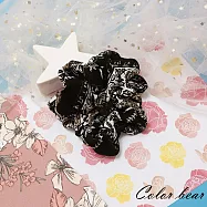 【卡樂熊】韓版布藝圖紋造型髮束/髮圈(兩色)-黑白色