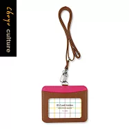 珠友 可調式雙層證件套繩組(橫式)/識別證套/工作證套/票卡夾/萬用票夾/卡套-拼色 05咖