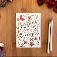 【英國Little Difference】HAPPY BDAY FLOWERS 生日卡 花卉 手繪插畫 環保紙材 英國進口卡片 010