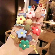 89zone 法式淑女風彩色小花圓球髮束 3入 不挑款/混色隨機出貨 191209001色系/款式隨機出貨