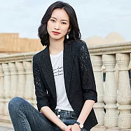 【MsMore】韓劇女主角品味蕾絲西裝外套#106627 M 黑