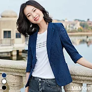 【MsMore】韓劇女主角品味蕾絲西裝外套#106627 XL 寶藍