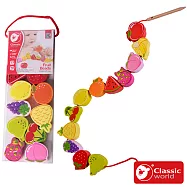 【德國 classic world 客來喜經典木玩】幼兒木製串珠- 水果款《5010》