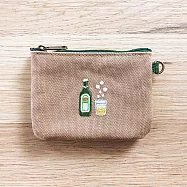 【一帆布包】臺灣小食-帆布扁形刺繡零錢包- 台灣啤酒