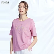 【ST.MALO】專利抗菌99.9% XT2純銀纖維-白金刺繡翻玩文字上衣-2011WT-M粉玫紅