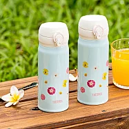 【THERMOS 膳魔師】超輕量彈蓋不鏽鋼真空保溫瓶400ml(JNL-402) 藍色小花