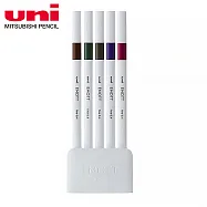 UNI EMOTT 耐水性色筆 5色組 No.3 VINTAGE COLOR
