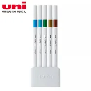 UNI EMOTT 耐水性色筆 5色組 No.4 ISLAND COLOR
